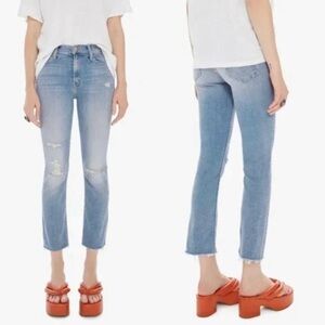 MOTHER The Mid-Rise Dazzler Ankle Fray Weekend Kitten Size 29